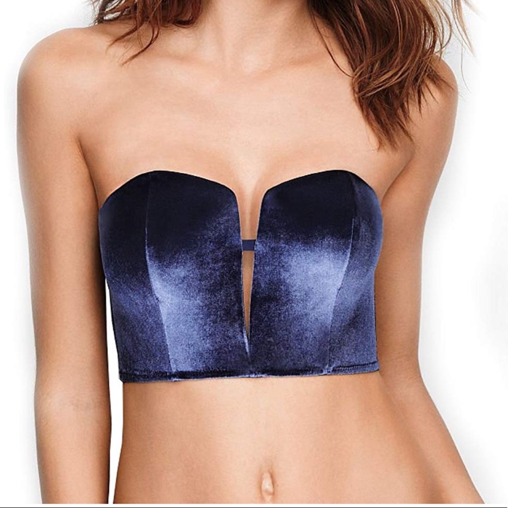 Victoria’s Secret Royal Navy Blue Velvet Bustier